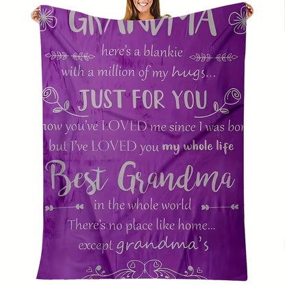 Special Gift For Grandma Blanket - From Grandson & Granddaughter