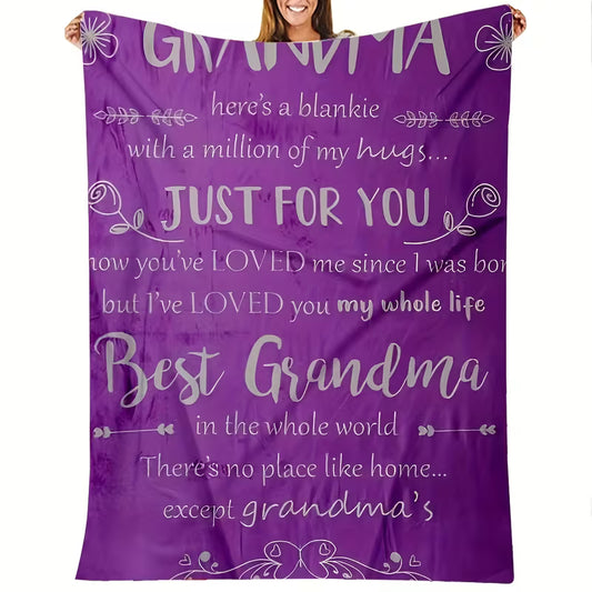 Special Gift For Grandma Blanket - From Grandson & Granddaughter