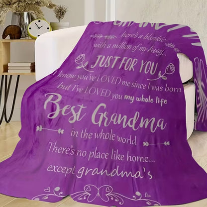 Special Gift For Grandma Blanket - From Grandson & Granddaughter