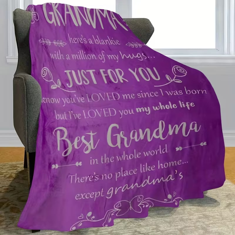 Special Gift For Grandma Blanket - From Grandson & Granddaughter