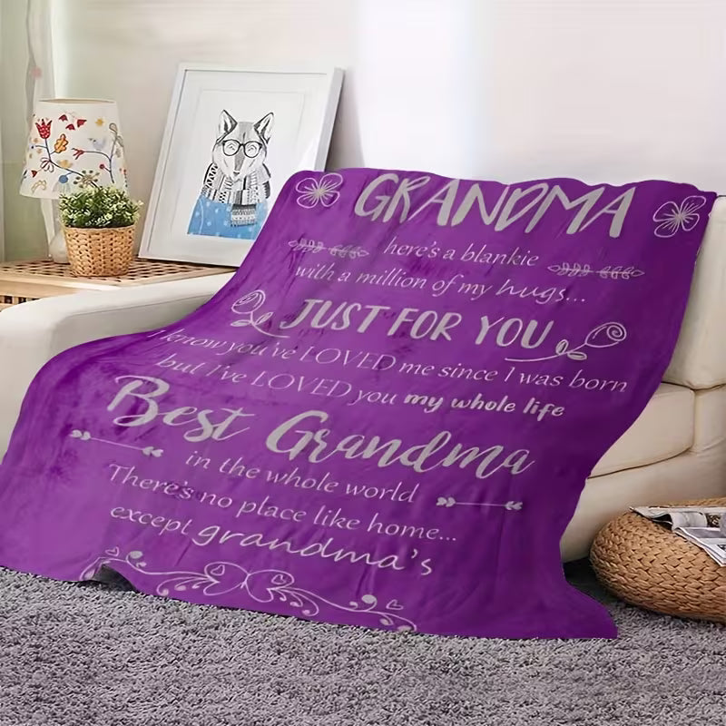 Special Gift For Grandma Blanket - From Grandson & Granddaughter