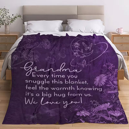 Special Gift For Grandma -From Grandson & Granddaughter Blanket