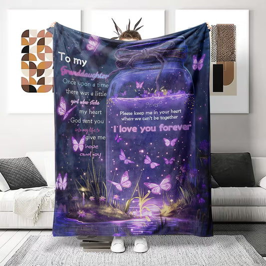 Christmas Gift For Your Granddaughter Blanket - From Grandma& Grandpa