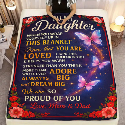 Gift For Your Daughter Blanket - From Mom & Dad