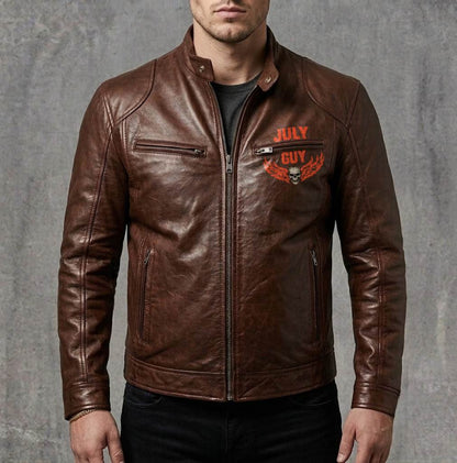 Motorcycle Leather Jacket - A09-258 JULY, I'LL JUST SHOOT YOU AND BE DONE WITH IT - SNOW MALE07 (SKU2607-100-07)