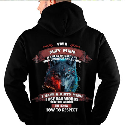 MAY - KNOW HOW TO RESPECT - BIRTHDAY T-SHIRT FOR MEN - SNOW05 (SKU12-162-05)