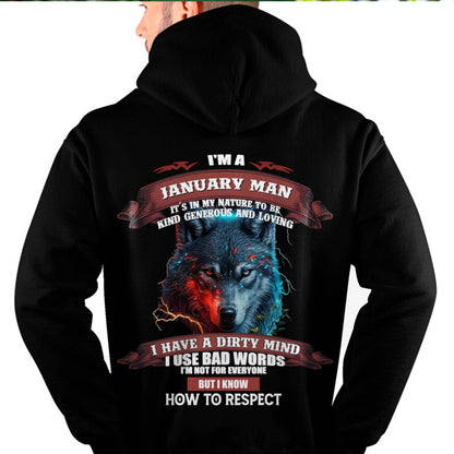 JANUARY - KNOW HOW TO RESPECT - BIRTHDAY T-SHIRT FOR MEN - SNOW01 (SKU12-162-01)