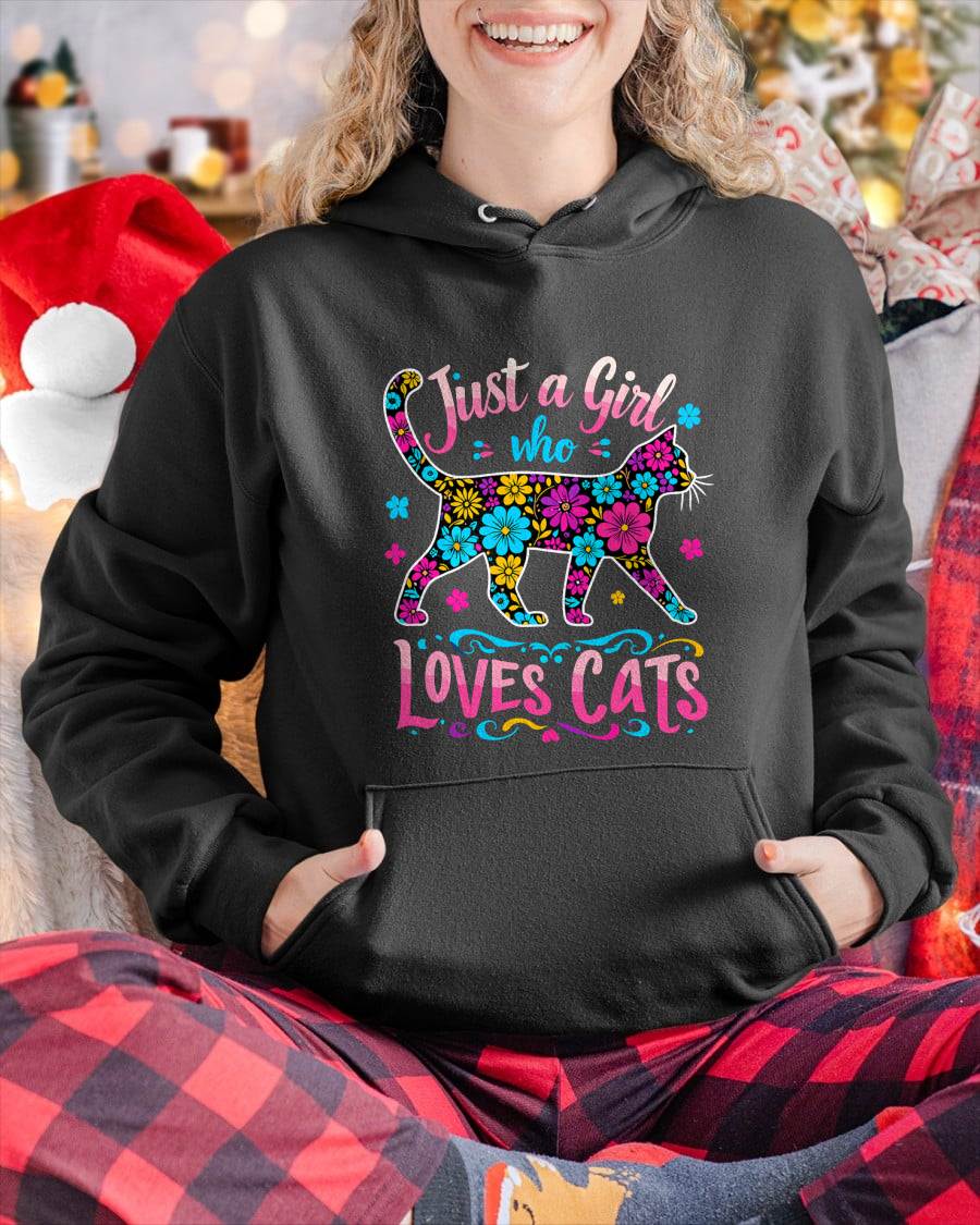 Cat Cute Just A Girl Who Loves Cats T-Shirt (SKU-SNOW-01)
