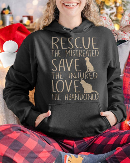 Rescue Save Love - Cute Animal Rescue Dog Cat Lovers T-Shirt