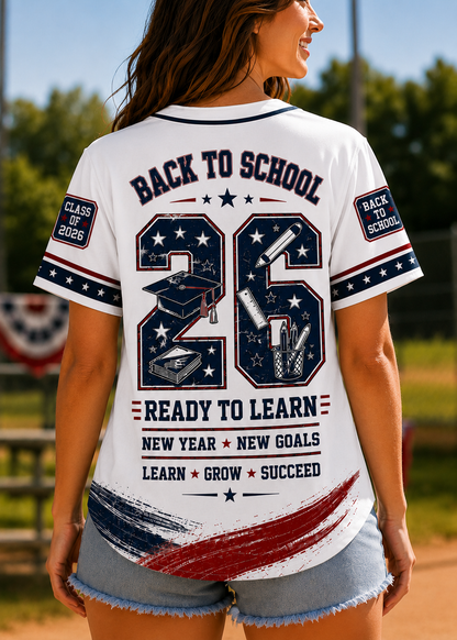 3D Baseball Jersey A04-19. BACK TO SCHOOL - SNOW SCHOOL (SKU2607-69)
