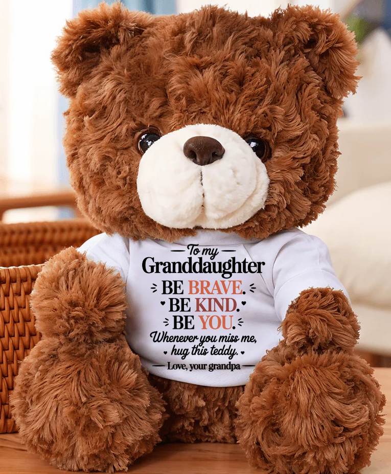 TO MY GRANDDAUGHTER - TEDDY BEAR, A BIG HUG FROM GRANDPA - SNOW00