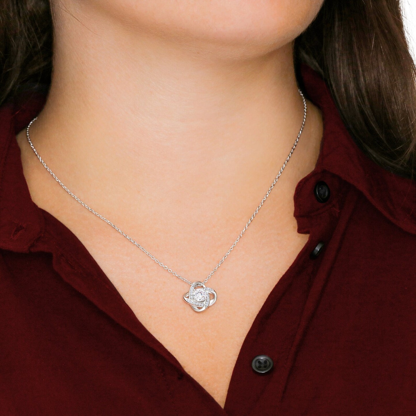TO MY DAUGHTER FROM MOM- Premium Love Knot Necklace
