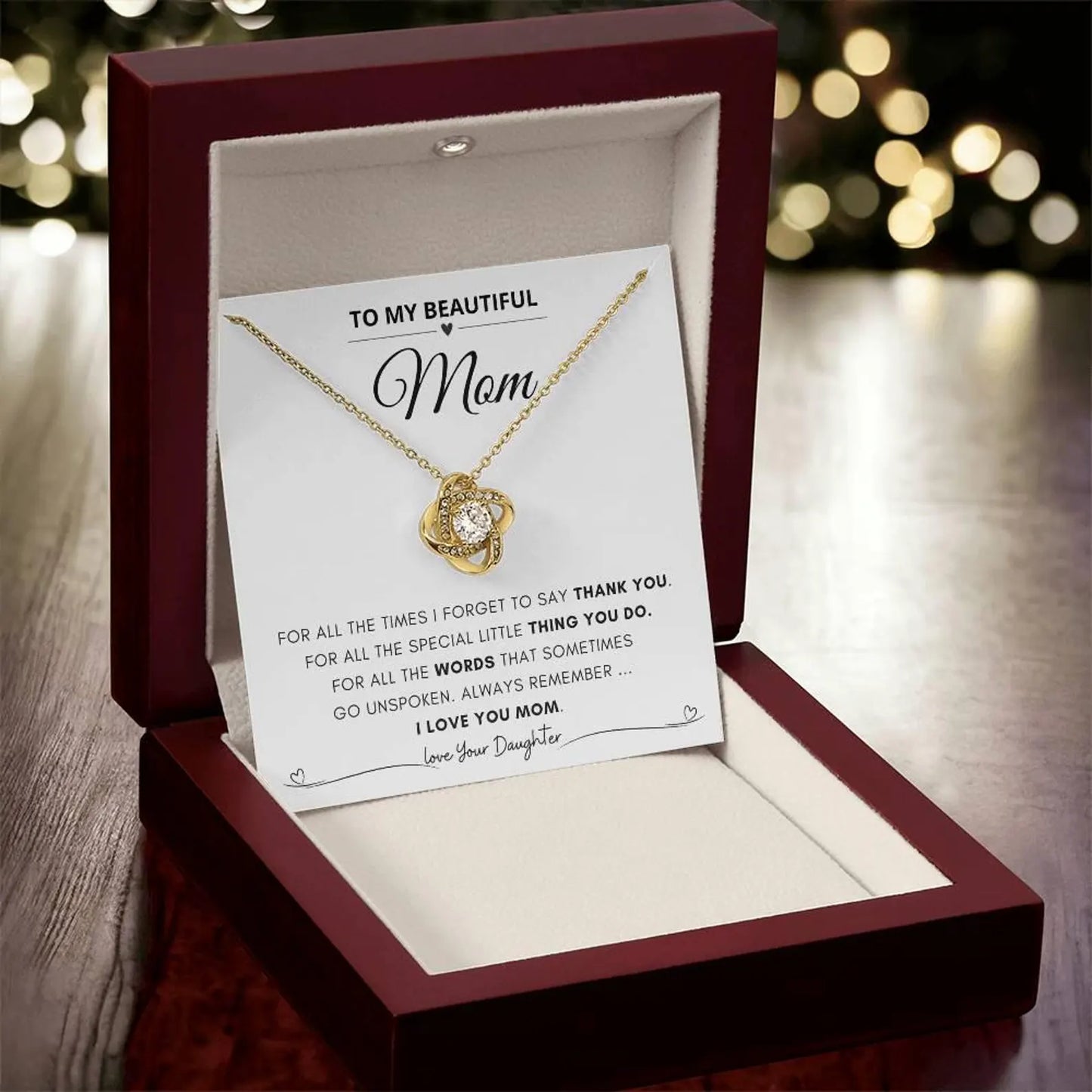 Mom Gifts from Daughter – Love Knot Necklace 05