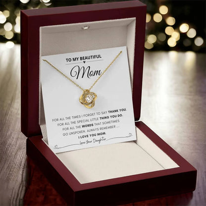 Mom Gifts from Daughter – Love Knot Necklace 05