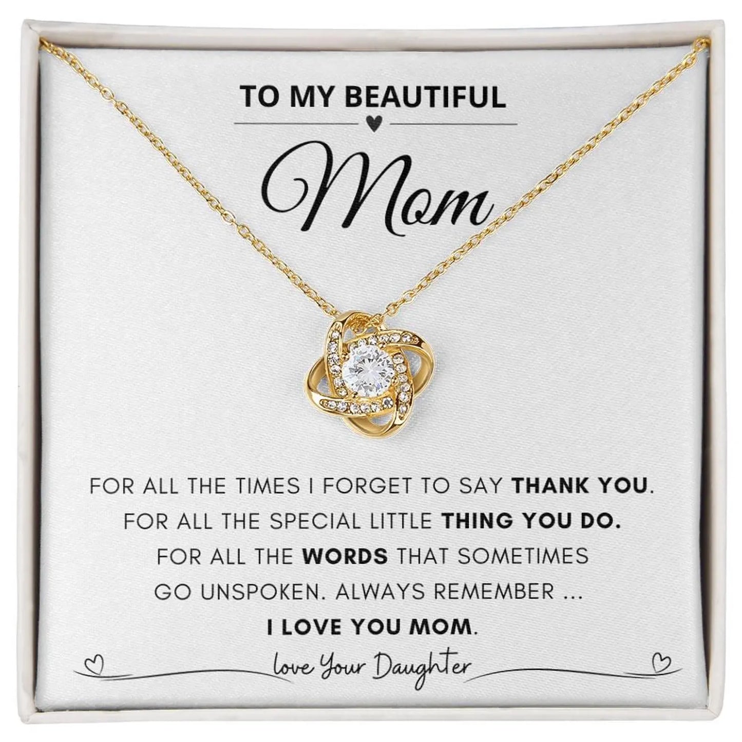 Mom Gifts from Daughter – Love Knot Necklace 05