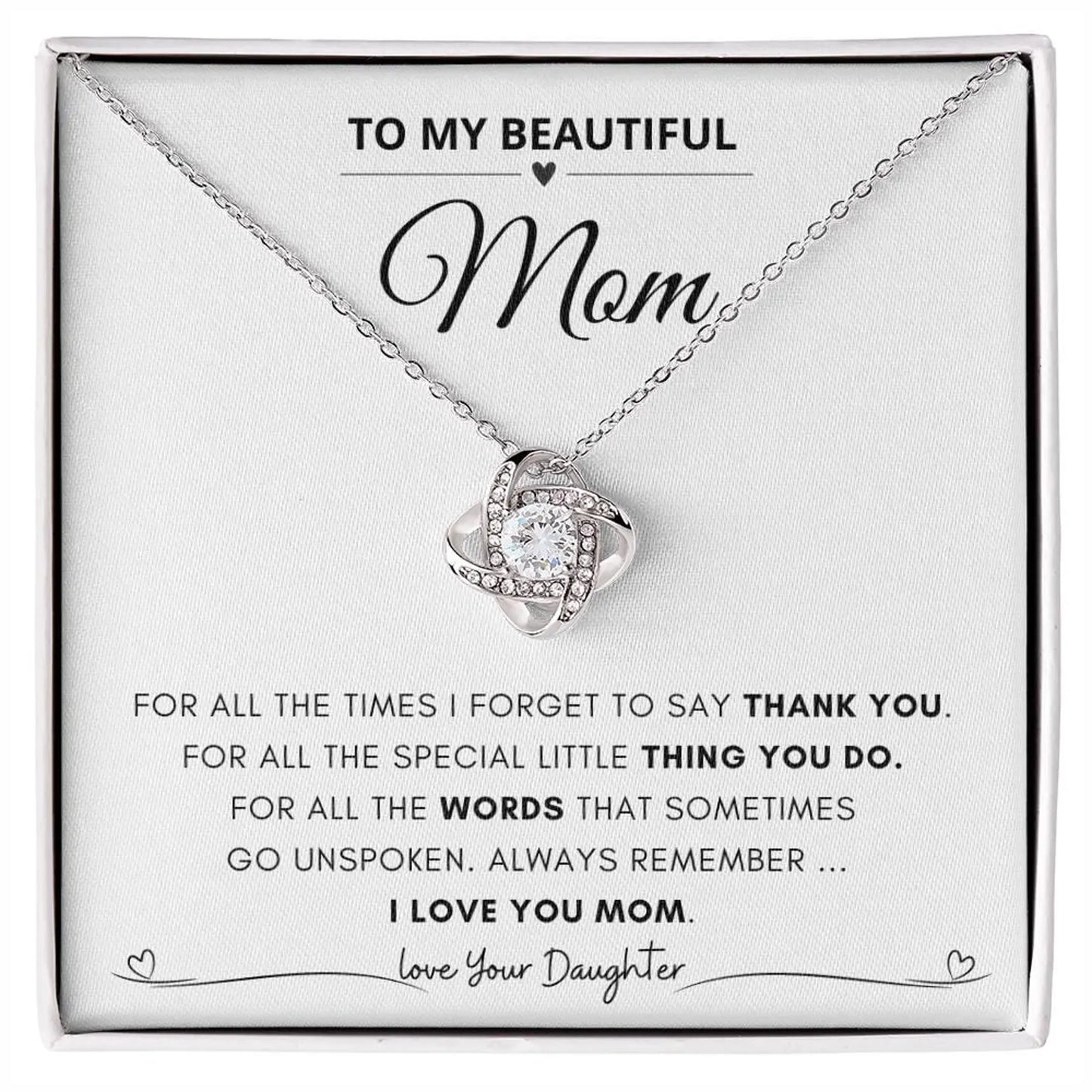 Mom Gifts from Daughter – Love Knot Necklace 05