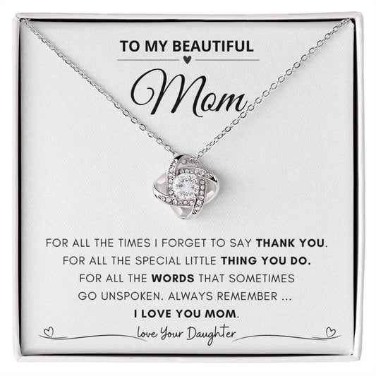 Mom Gifts from Daughter – Love Knot Necklace 05