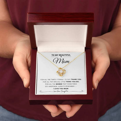 Mom Gifts from Daughter – Love Knot Necklace 05