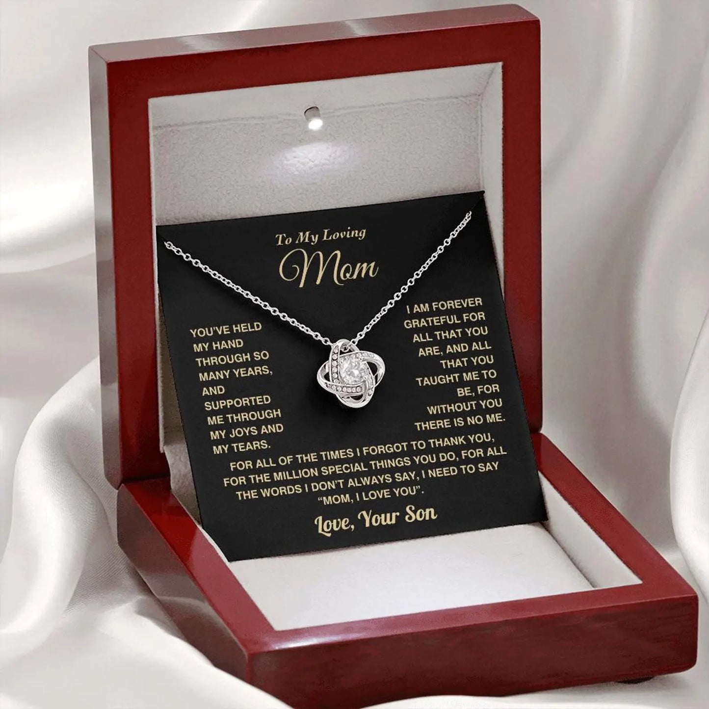 Mom Gifts from Daughter – Love Knot Necklace 04