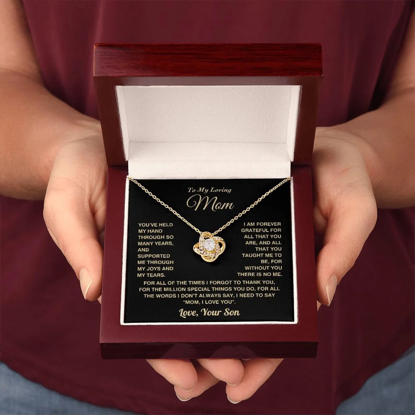 Mom Gifts from Daughter – Love Knot Necklace 04