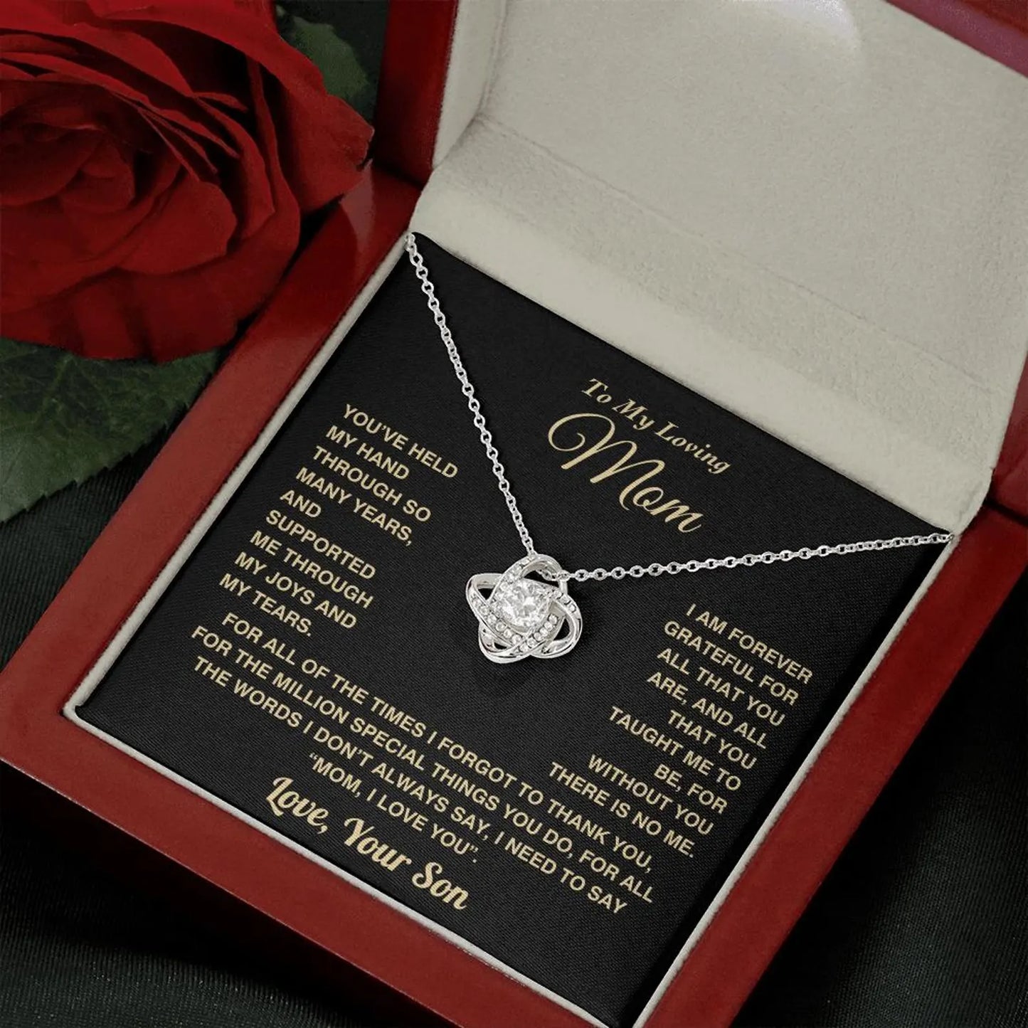 Mom Gifts from Daughter – Love Knot Necklace 04