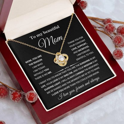 Mom Gifts from Daughter, – Love Knot Necklace 01