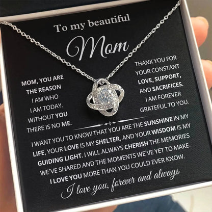 Mom Gifts from Daughter, – Love Knot Necklace 01