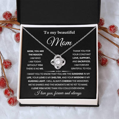 Mom Gifts from Daughter, – Love Knot Necklace 01