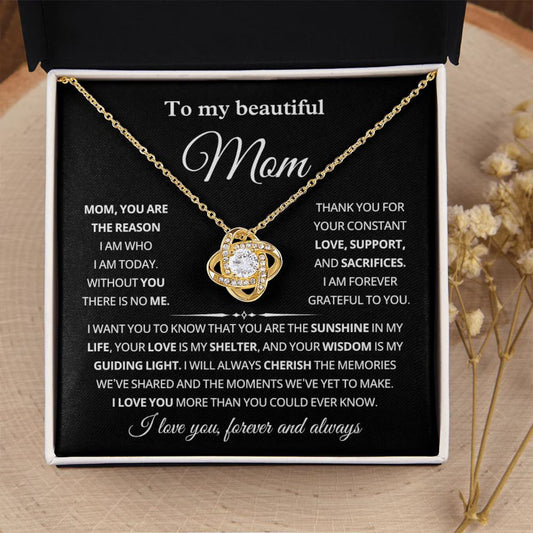 Mom Gifts from Daughter, – Love Knot Necklace 01