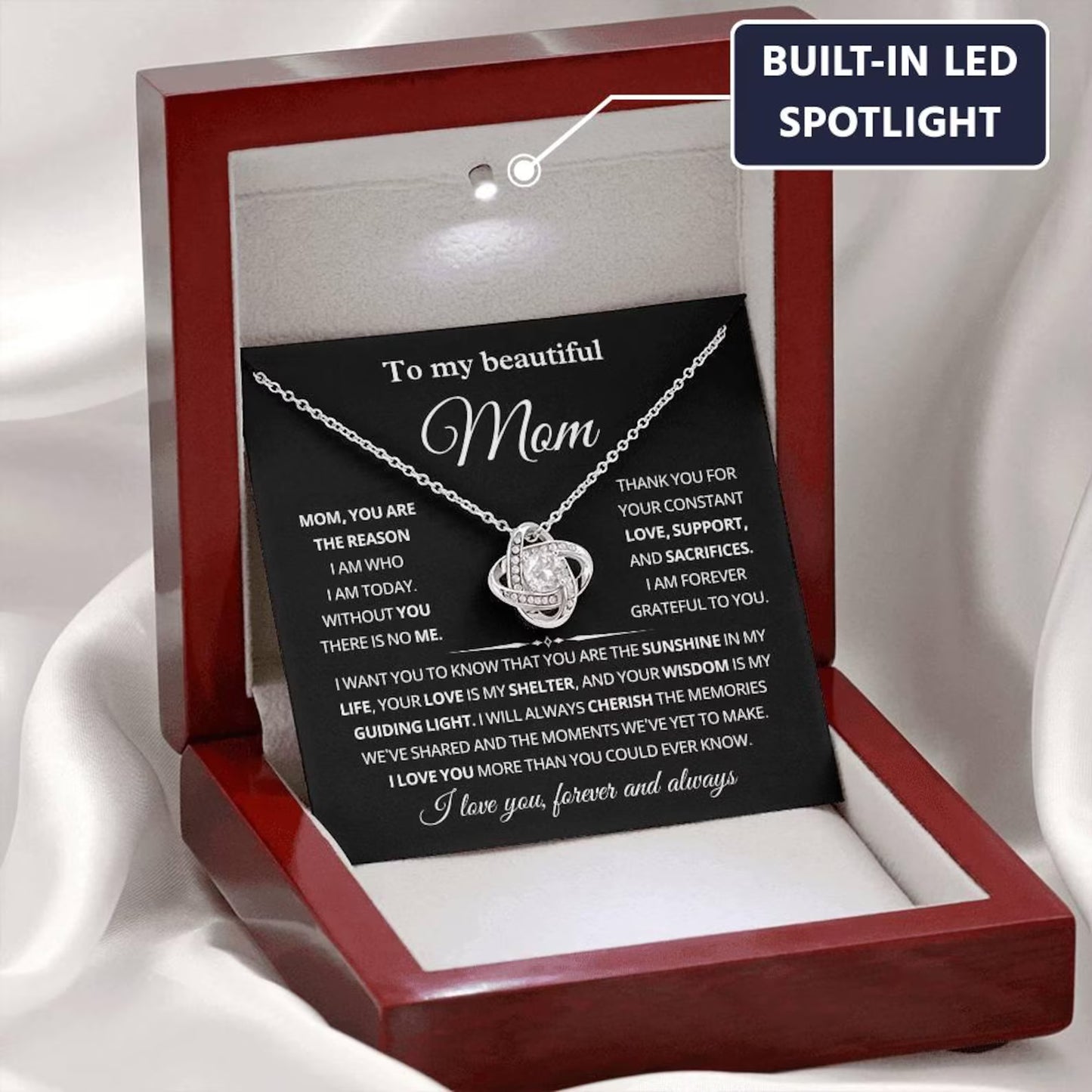 Mom Gifts from Daughter, – Love Knot Necklace 01