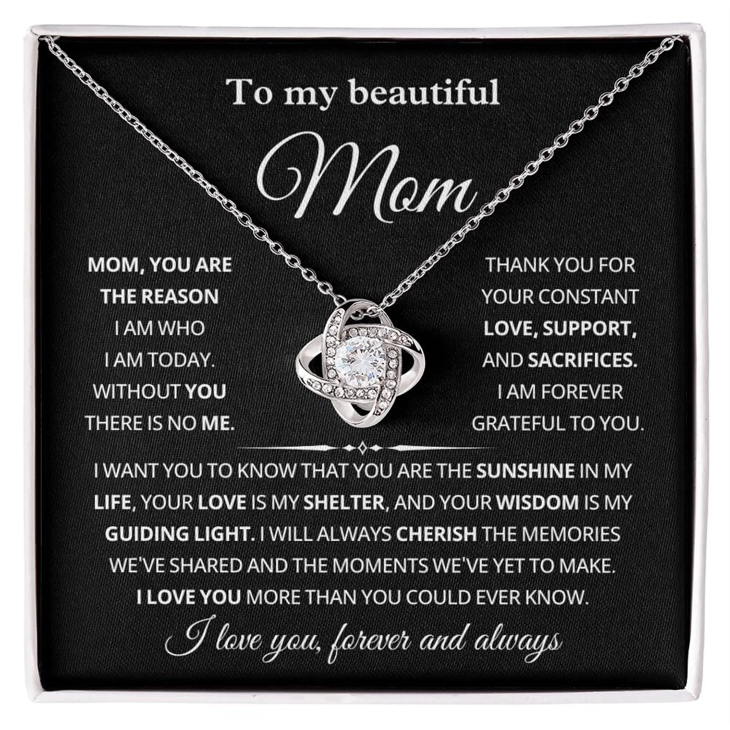 Mom Gifts from Daughter, – Love Knot Necklace 01