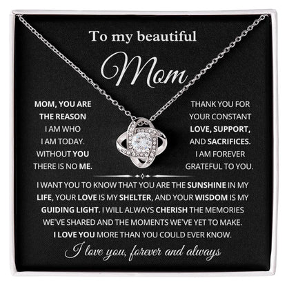 Mom Gifts from Daughter, – Love Knot Necklace 01