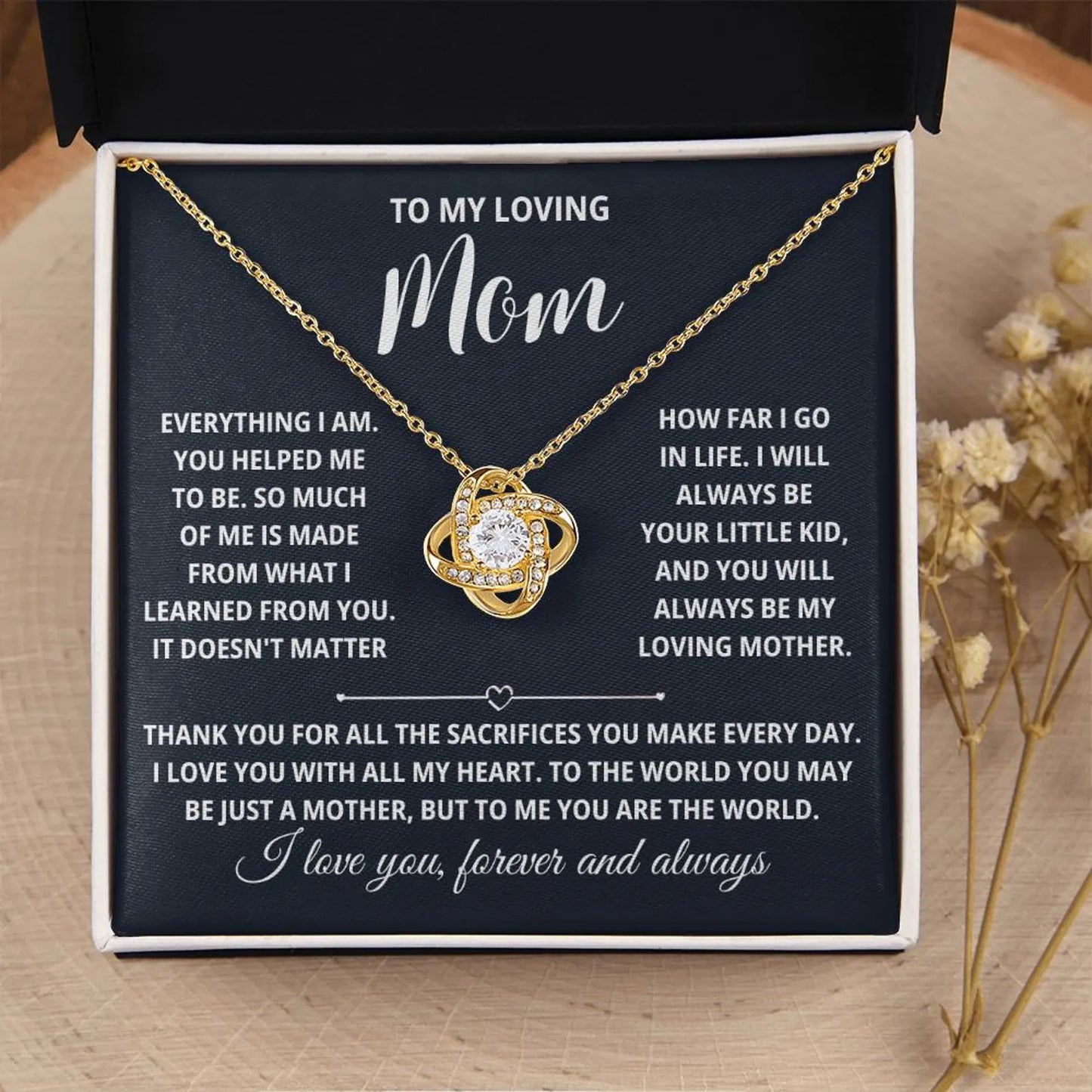 Mom Gifts from Son or Daughter, – Love Knot Necklace 02