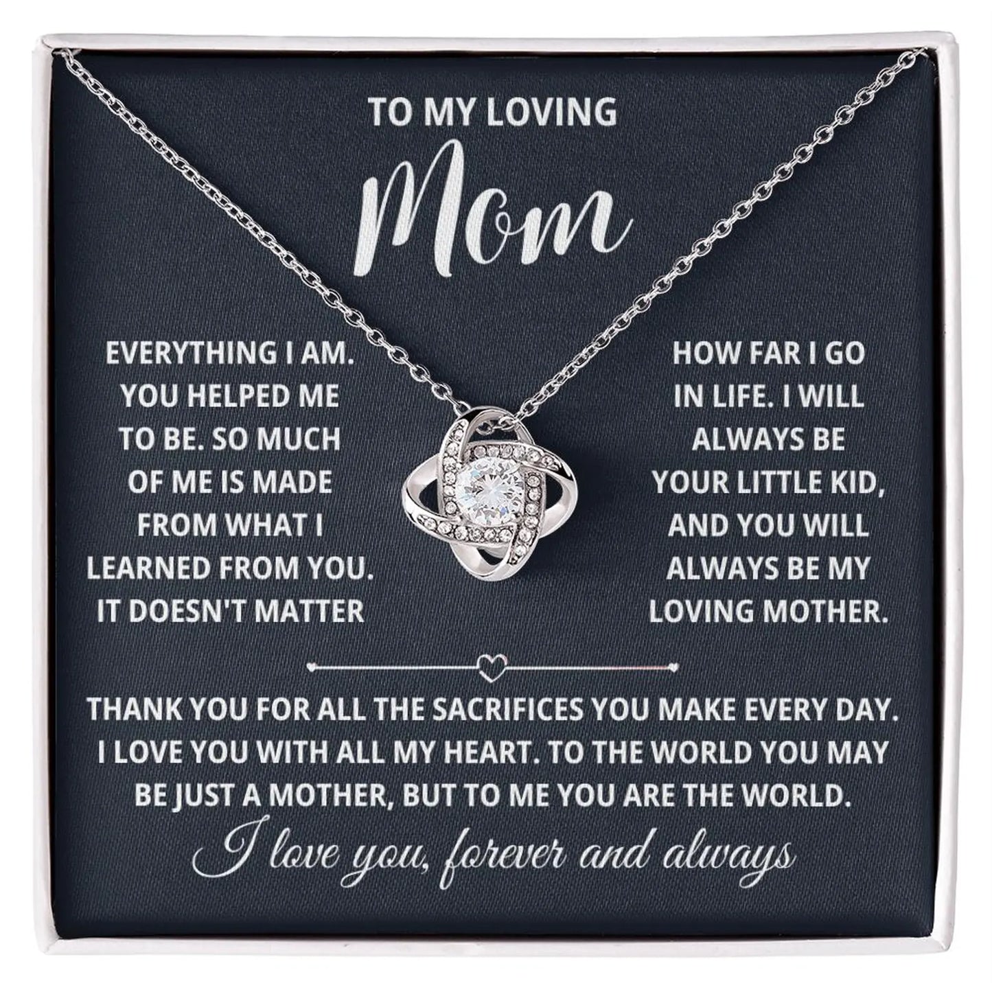 Mom Gifts from Son or Daughter, – Love Knot Necklace 02