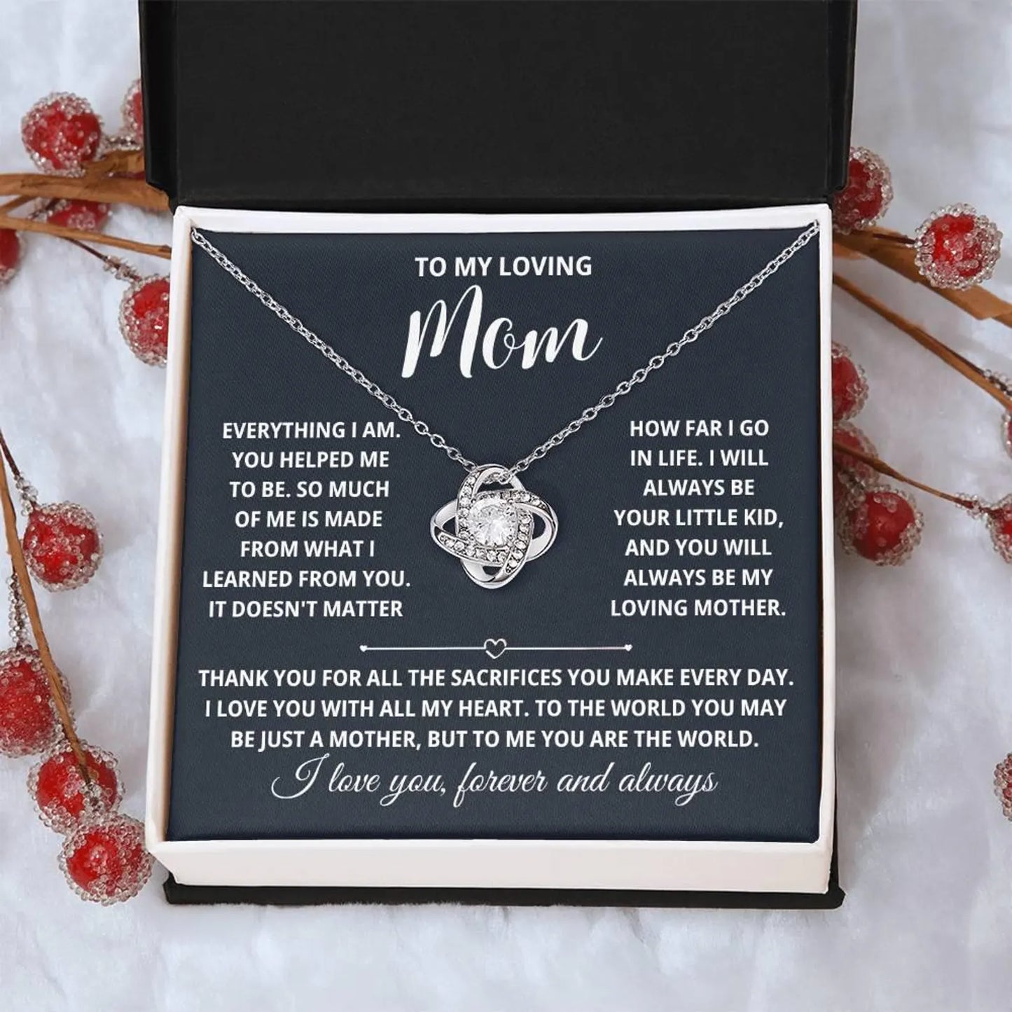 Mom Gifts from Son or Daughter, – Love Knot Necklace 02