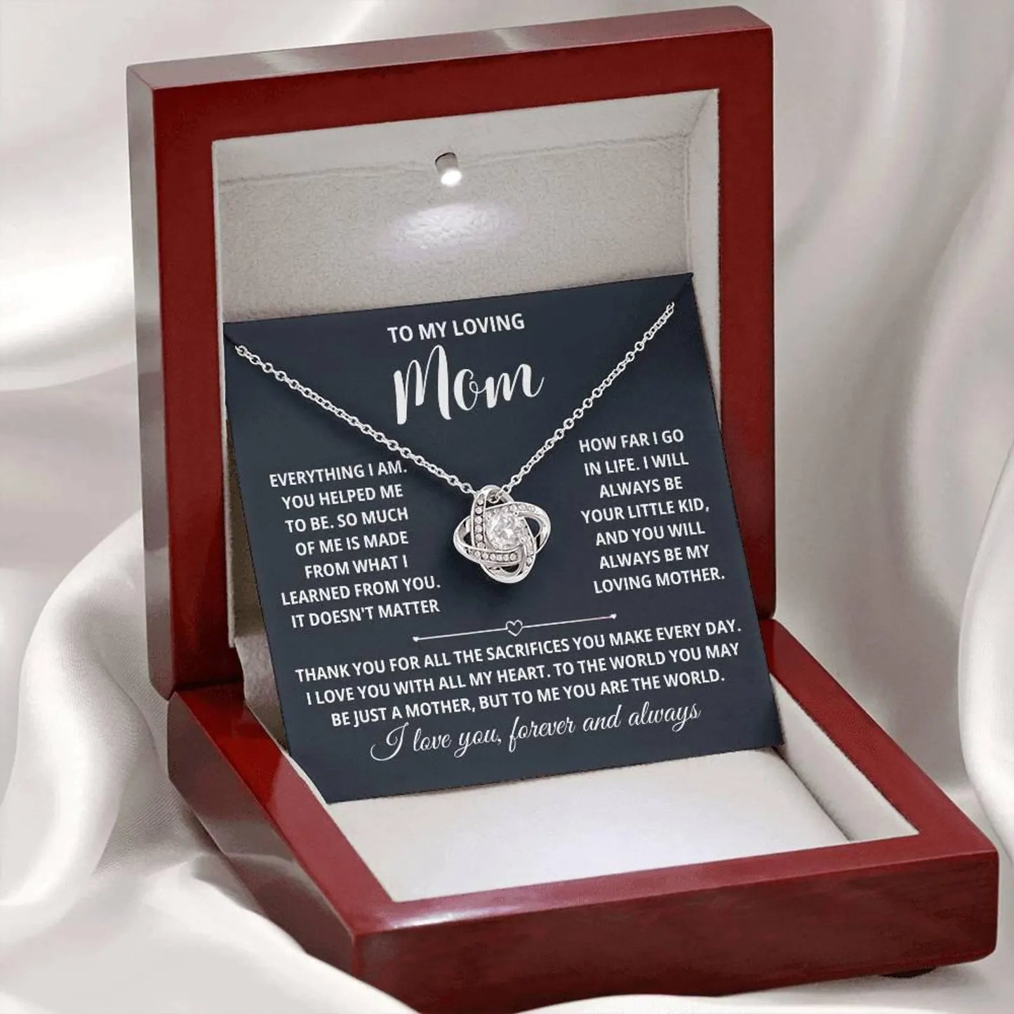 Mom Gifts from Son or Daughter, – Love Knot Necklace 02