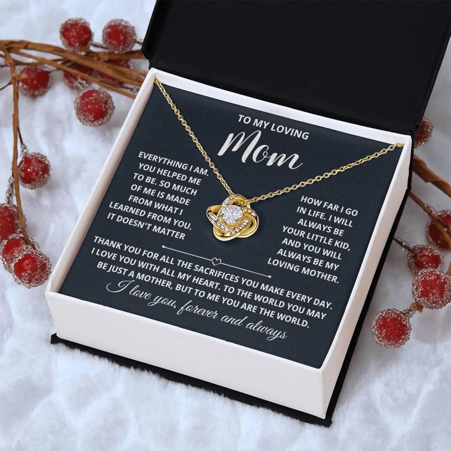 Mom Gifts from Son or Daughter, – Love Knot Necklace 02