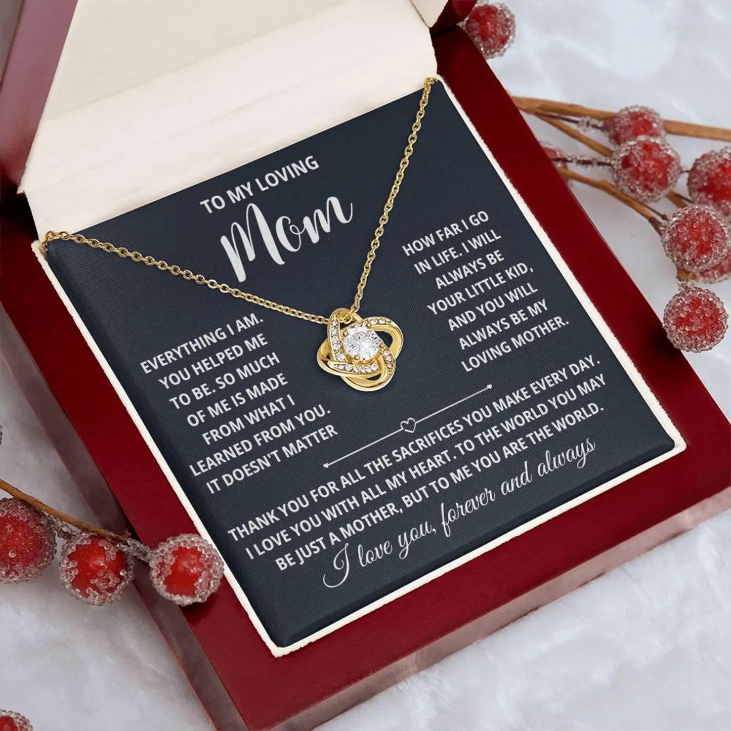 Mom Gifts from Son or Daughter, – Love Knot Necklace 02