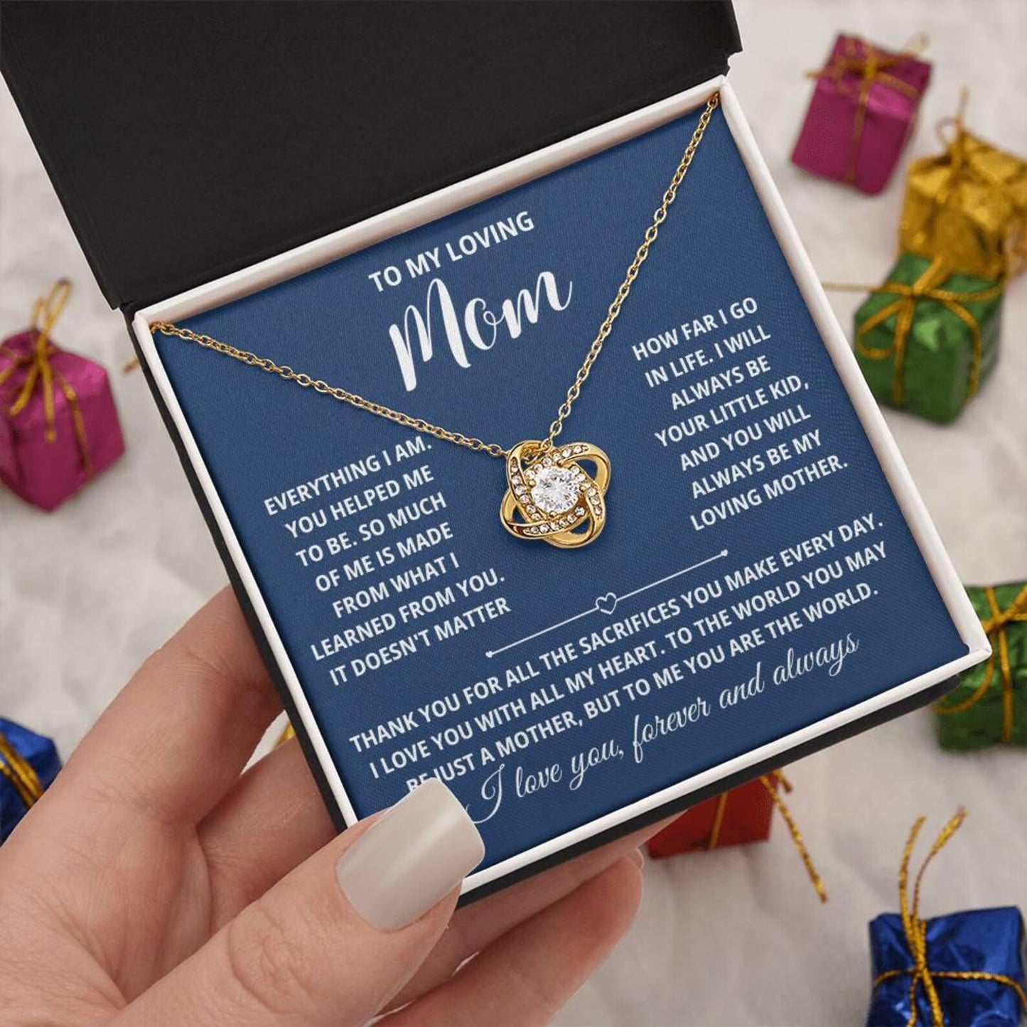 Mom Gifts from Daughter, – Love Knot Necklace 03