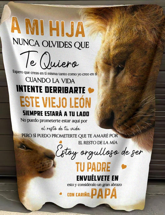 Manta para Hija – Regalo de Consuelo y Calidez de Papá Manta Acolchada de Forro Polar Sherpa NTTDsp