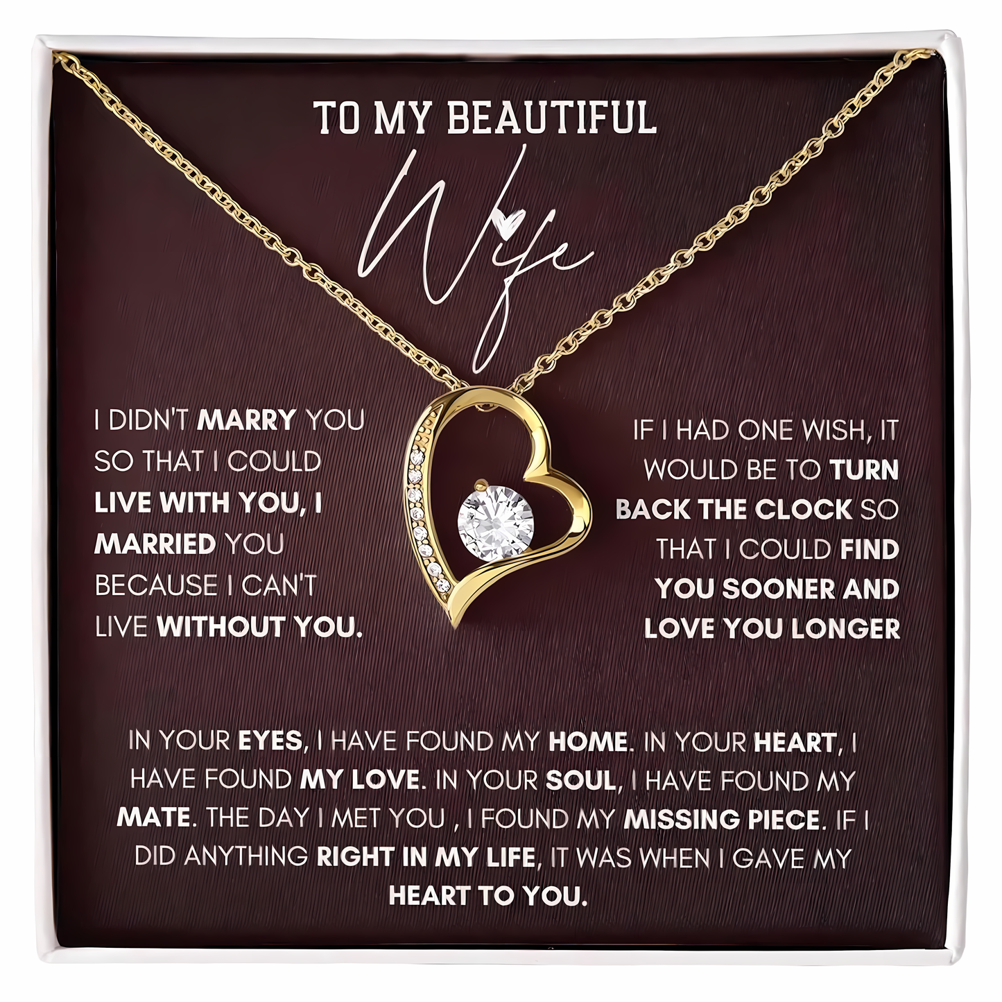 TO MY WIFE - GIFT FROM HUSBAND - Forever Love Necklace