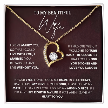 TO MY WIFE - GIFT FROM HUSBAND - Forever Love Necklace