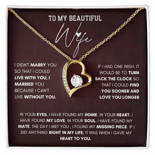 TO MY WIFE - GIFT FROM HUSBAND - Forever Love Necklace