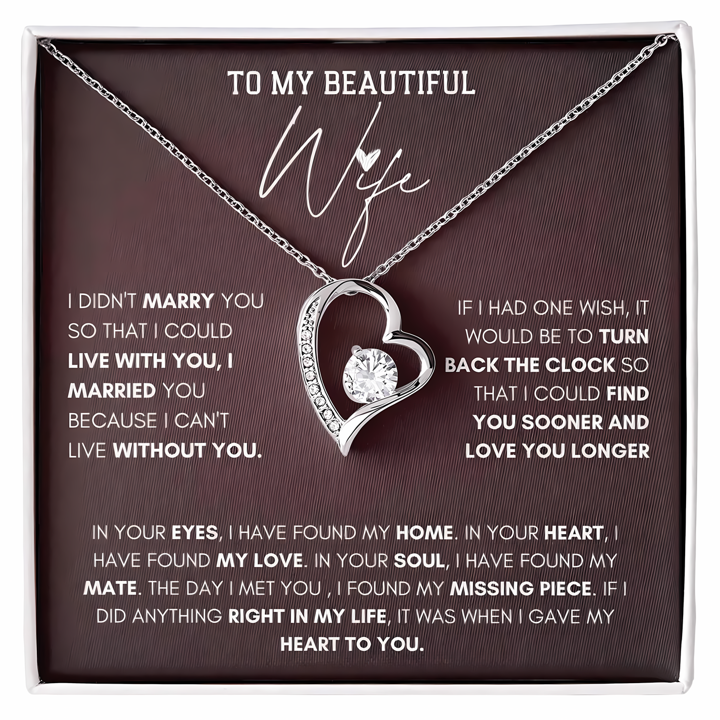 TO MY WIFE - GIFT FROM HUSBAND - Forever Love Necklace