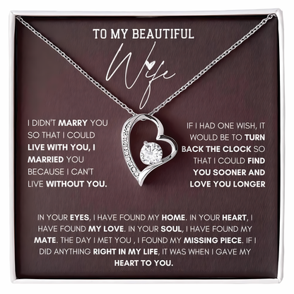 TO MY WIFE - GIFT FROM HUSBAND - Forever Love Necklace