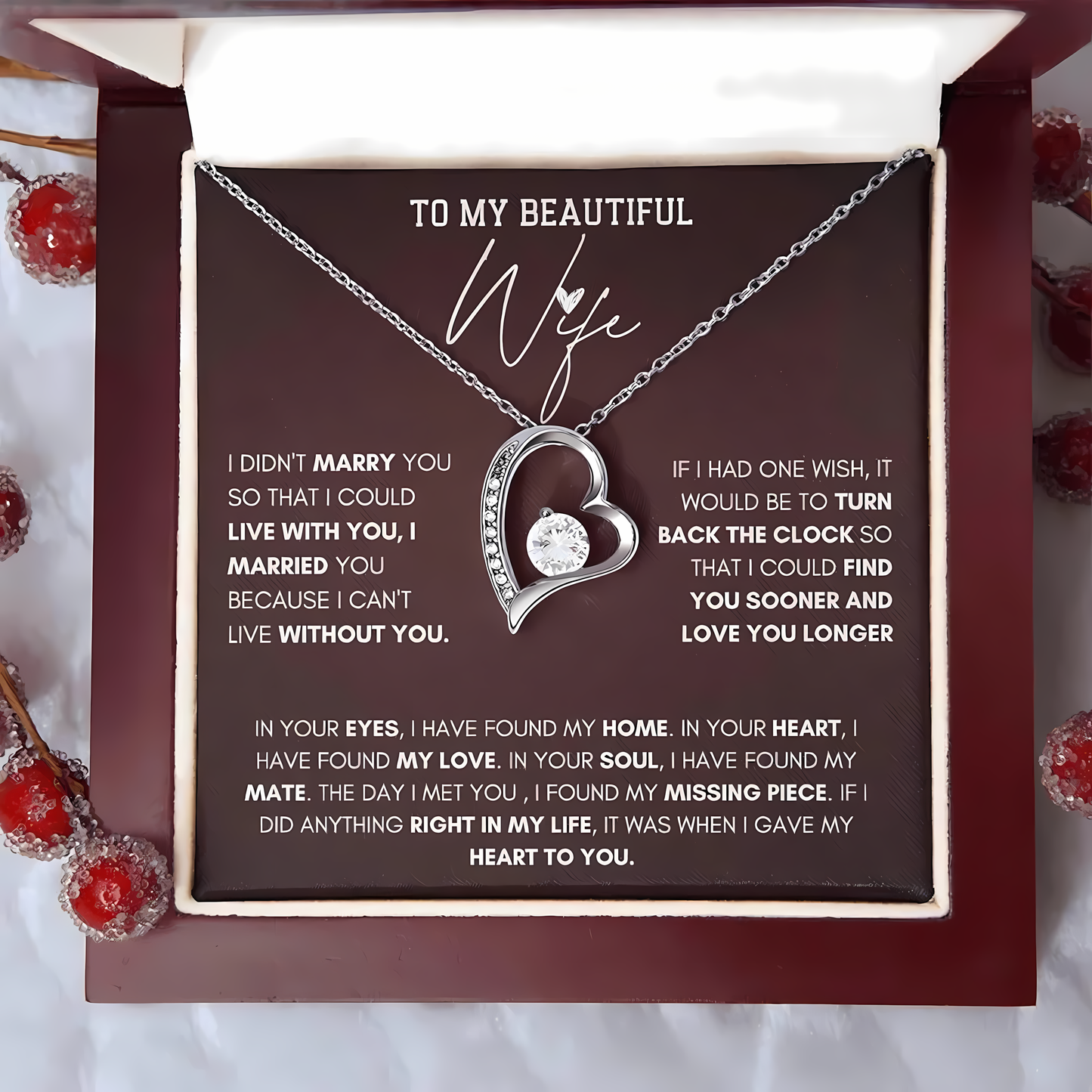 TO MY WIFE - GIFT FROM HUSBAND - Forever Love Necklace