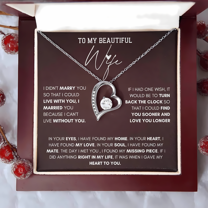 TO MY WIFE - GIFT FROM HUSBAND - Forever Love Necklace