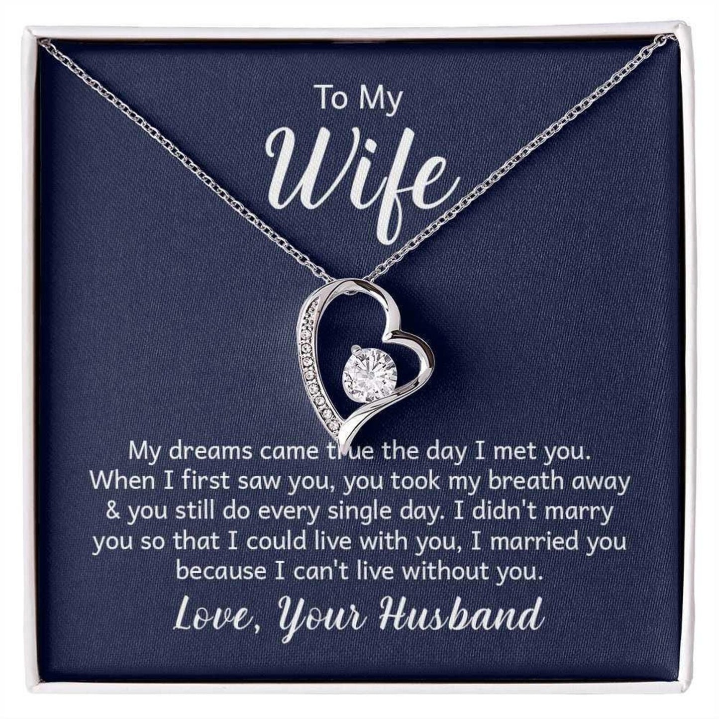 TO MY WIFE - GIFT FROM HUSBAND - Forever Love Necklace