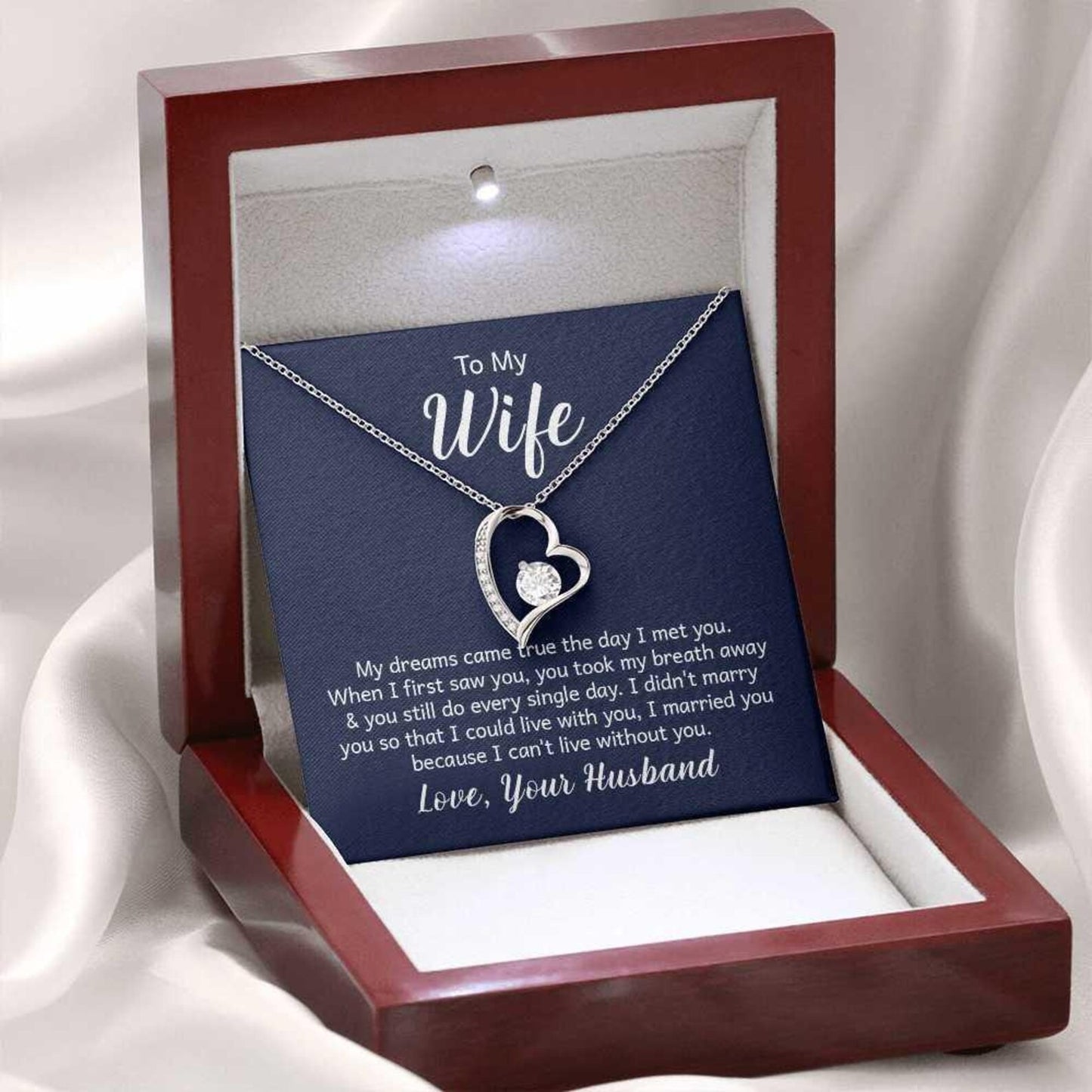 TO MY WIFE - GIFT FROM HUSBAND - Forever Love Necklace