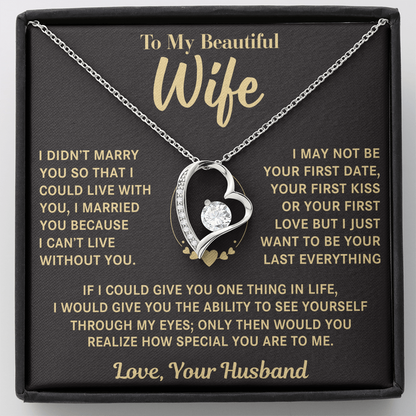 TO MY WIFE FROM HUSBAND NECKLACE - Premium Forever Love Necklace (SKUJ12-VC-01)